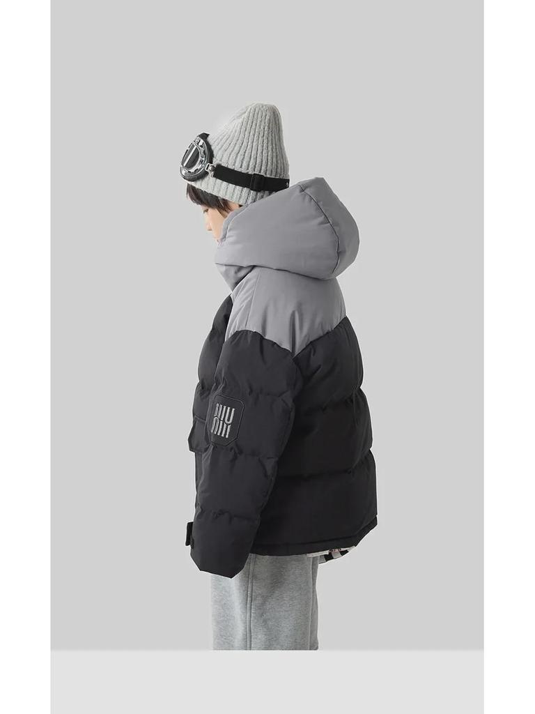 2024 Barns Tre-Proof Kontrastfärgad Dunjacka med 90% Vitt Ankdun