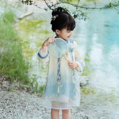 Hanfu-Mädchen im chinesischen Stil, Stoff-Sommerkleid, antiker Tang-Anzug, Super-Fee-Kostüm, kleines Mädchen, Meerjungfrau, Prinzessinnenrock, Unterwäsche
