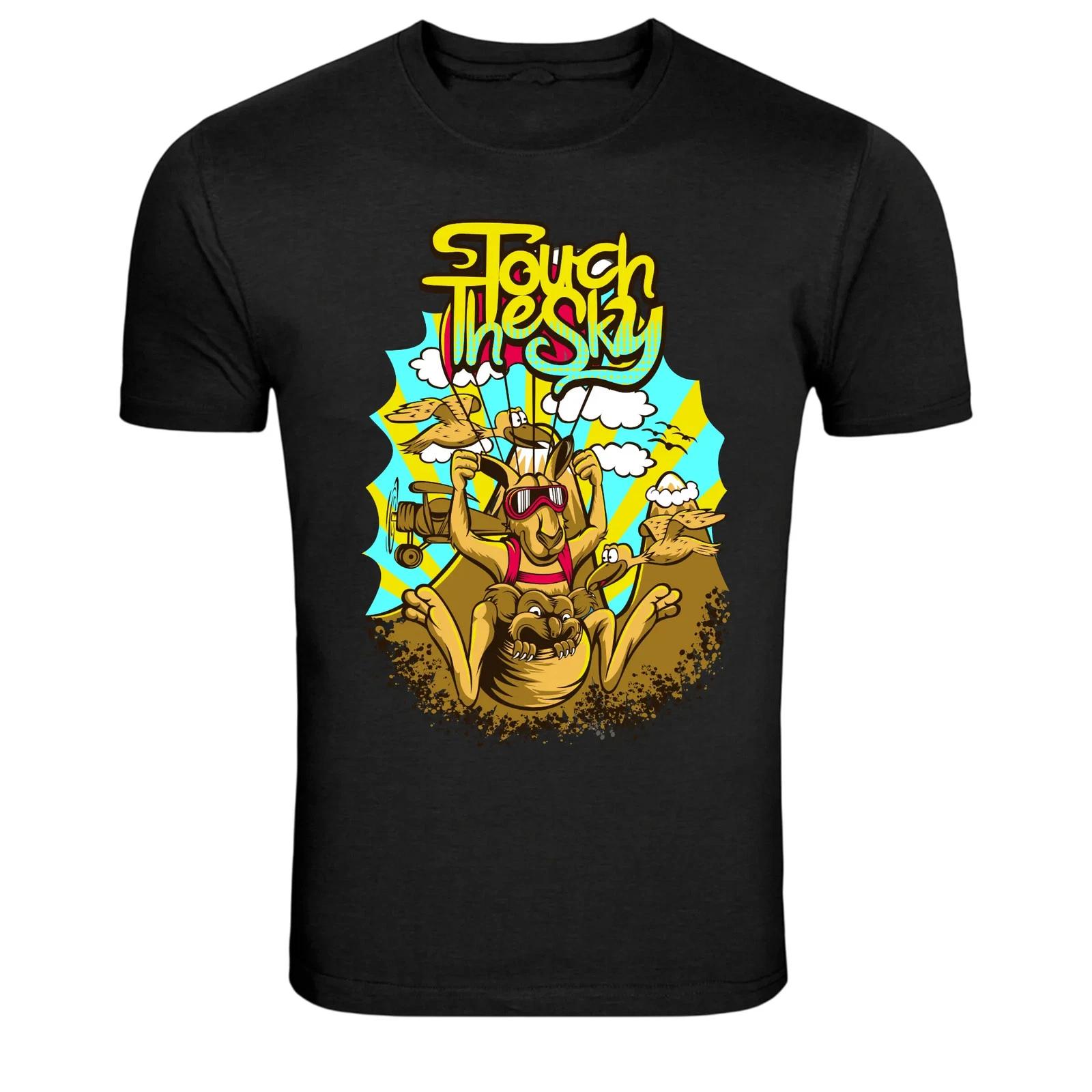 Touch The Sky Flying Kangaroo Cartoon Adventure Graphic T-Shirt XXL