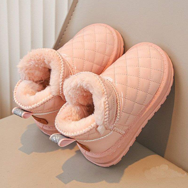 

Детские зимние ботинки для мальчиков и девочек 2025 зима новые мультяшные кожаные водонепроницаемые нескользящие хлопковые ботинки с утолщенным голенищем 37 (inner length 22.4cm)