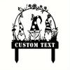 Personalized Antique Metal Fairy Garden Spike - Cordless Self-Supporting Outdoor Decor for Easter Front Yard Custom Sign, Garden Stakes