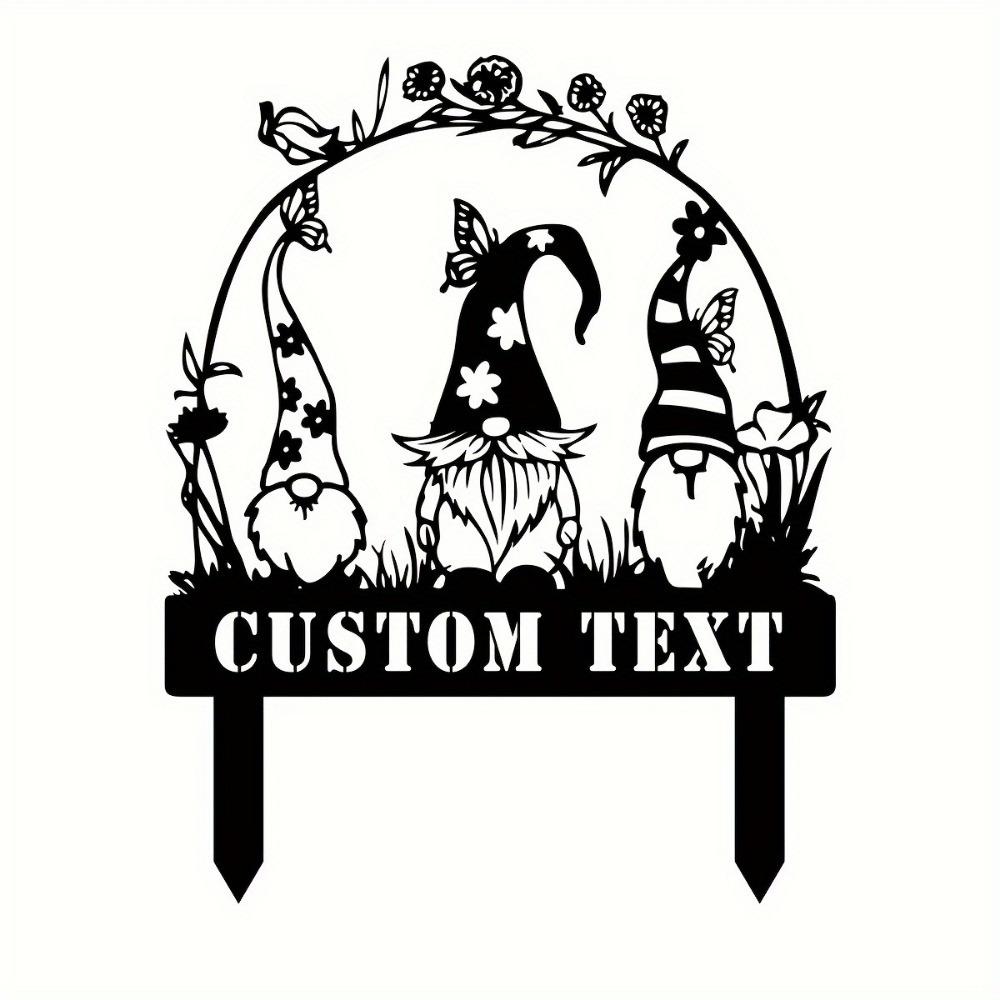Personalized Antique Metal Fairy Garden Spike - Cordless Self-Supporting Outdoor Decor for Easter Front Yard Custom Sign, Garden Stakes