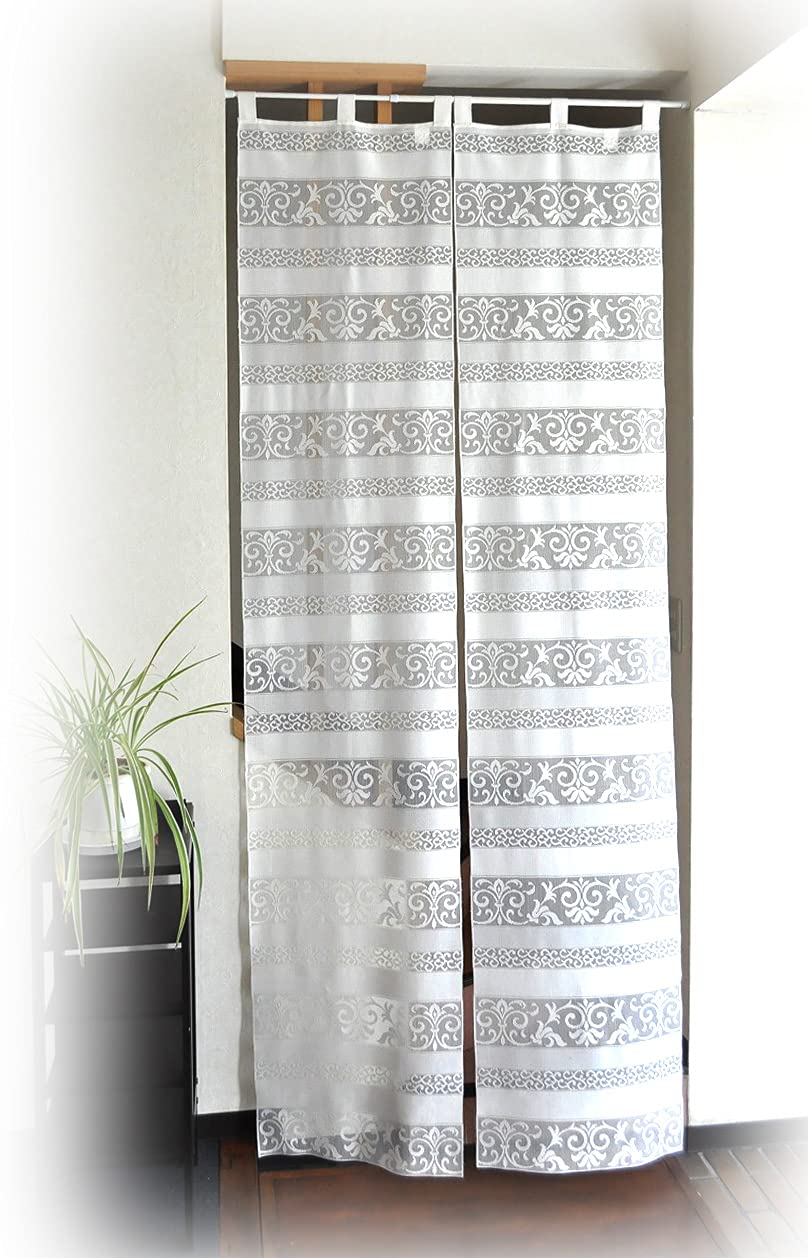 

Long Lace Curtain Room Privacy Sliding Adjustable Set of 250cm Ornament CM527 Curtains, Divider, Screen, Stylish, Width, Length, 2, Long, Pattern, слоновая кость