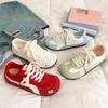 Red Racing Shoes Women's New Niche Original Design Versatile Ugly Cute Retro Casual Board Shoes