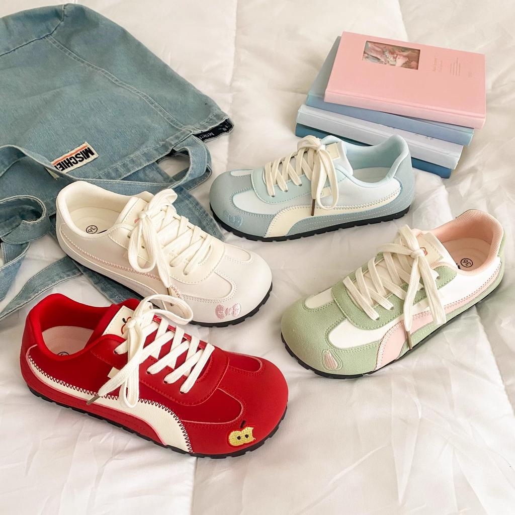 Red Racing Shoes Women's New Niche Original Design Versatile Ugly Cute Retro Casual Board Shoes