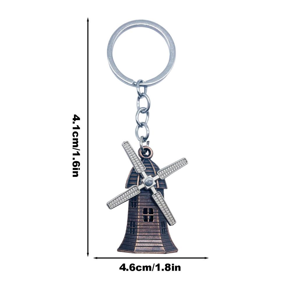

Windmill Keychain Retro Keyring Windmill Shape Key Chains Metal Key Rings Pendant for Car Fashion Ornament Jewelry Findings сірий колір