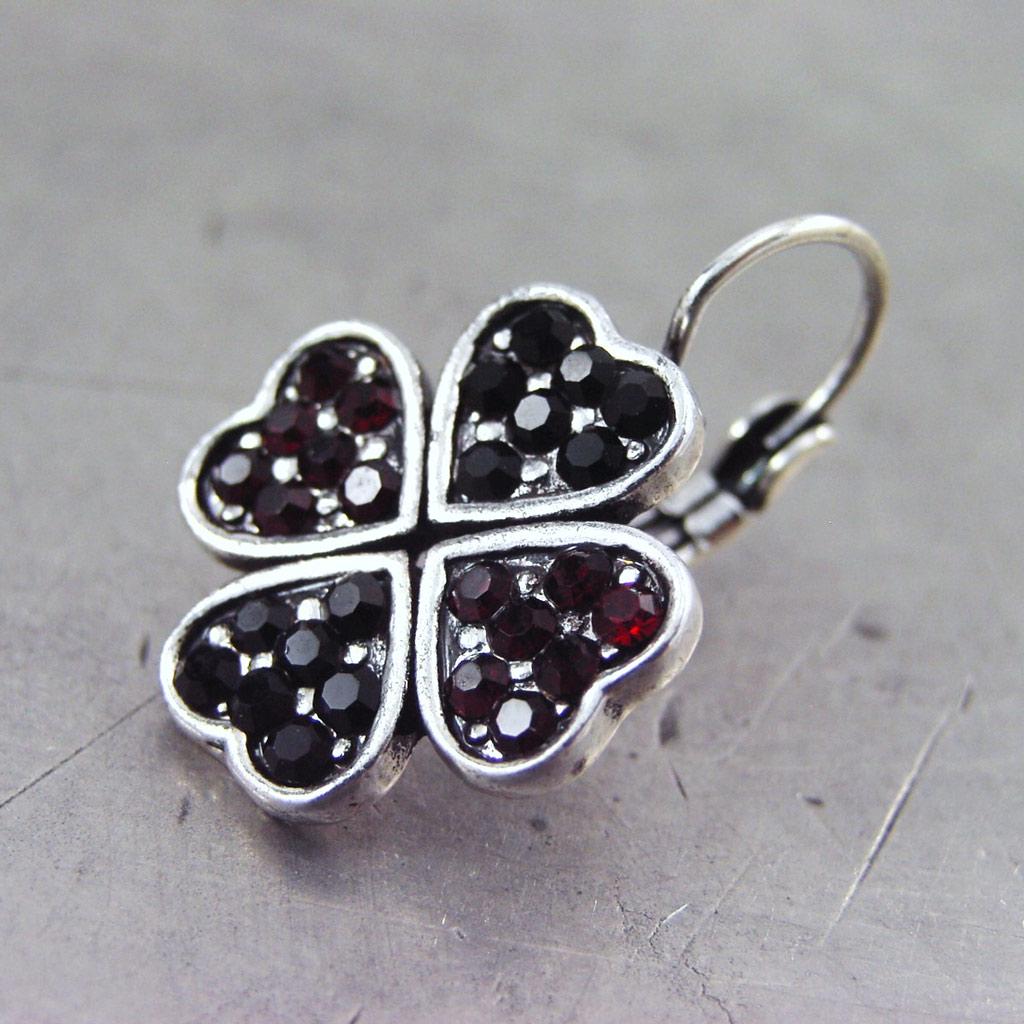 NOA [G5847] - Designer Earrings 'Emilie' Red Black