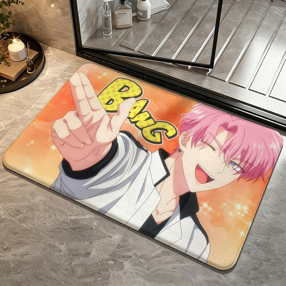 Manga-Tamon-kun Ima DocchiS Floor Mat Soft Non-Slip Bath Mat, Bedside Carpet, Absorbent Doormat for Home