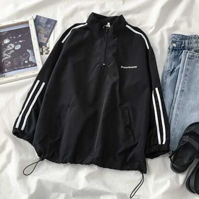 Spring and Autumn Sports Sweatshirt Women's Long Sleeve Shirt Light Short Zip Jacket Unisex Punk Streetwear