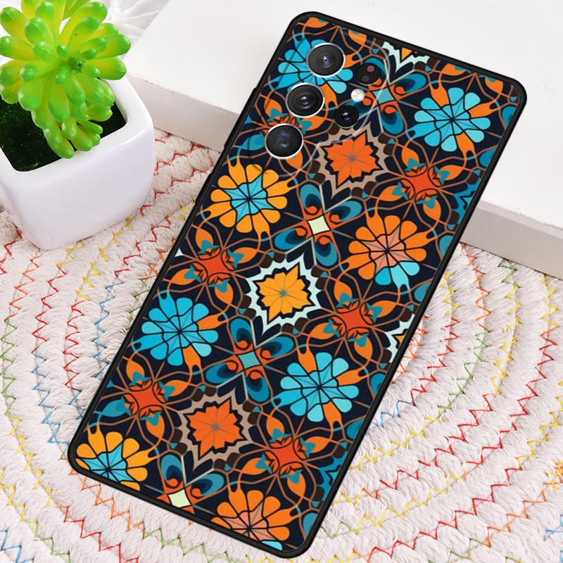 Moroccan Mosai Tile Pattern Silicone Phone Case For Samsung Galaxy Note 10 Pro S26 S25 S24 S23 S22 S21 Plus S25Ultra Capa Cover