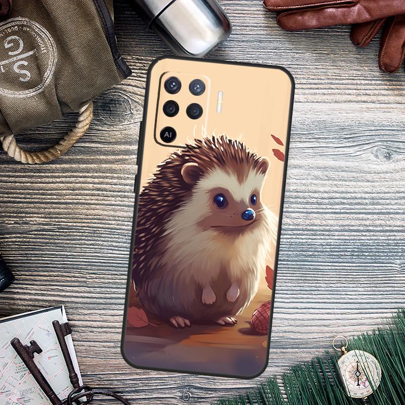 Cute Little Hedgehog For OPPO A15 A16 A17 A76 A96 A77 A52 A72 A5 A9 A79 A58 A78 A98 A94 A74 A57S A54S A53S Case