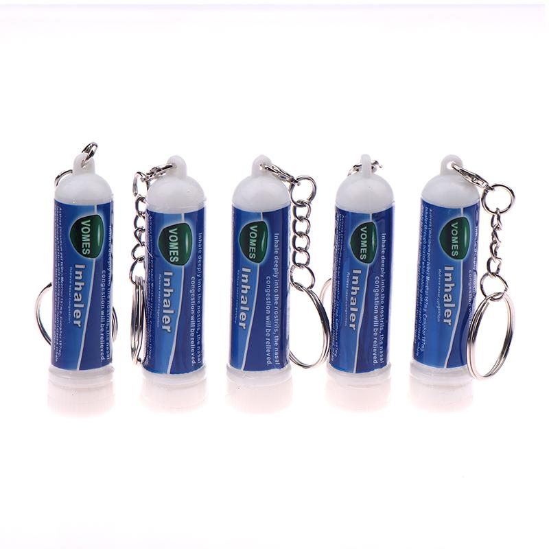 5Pcs Nasal Stick Keychain Boosts Focus Inhaler Tubes Cooling Essential Oil Nasal Inhaler Aromatherapy Energy Bar