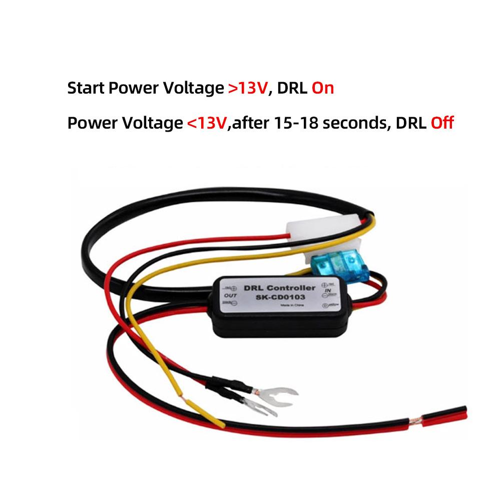 DRL Controller Auto Car LED Daytime Running Light Relay Harness Dimmer On/Off 12-18V Fog Lamp Control