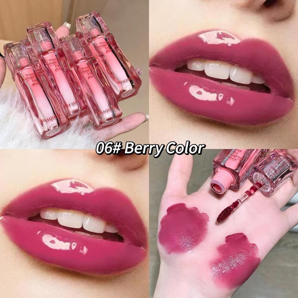 SHAQINUO High Shine Glossy Lip Glaze Plumping Mirror-like Finish Lip Gloss Non-Drying For Different Occasion