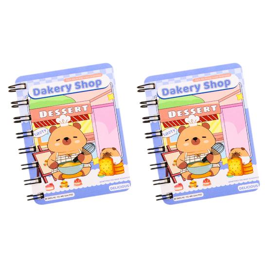 

2Pcs Capybara Mini Spiral Notebooks A7 3.2 x 4.1 Inch Notebooks 80 Blank Pages Journal Portable Cute Memo Pads for School Kids Students Gifts C