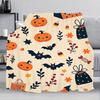 1pc Cozy Soft Flannel Plush Throw Blanket Suitable for - Warmth with Cute Pumpkin & Bat Pattern, Warm Autumn Bedspread for Room,, Bed Decor - Contempo