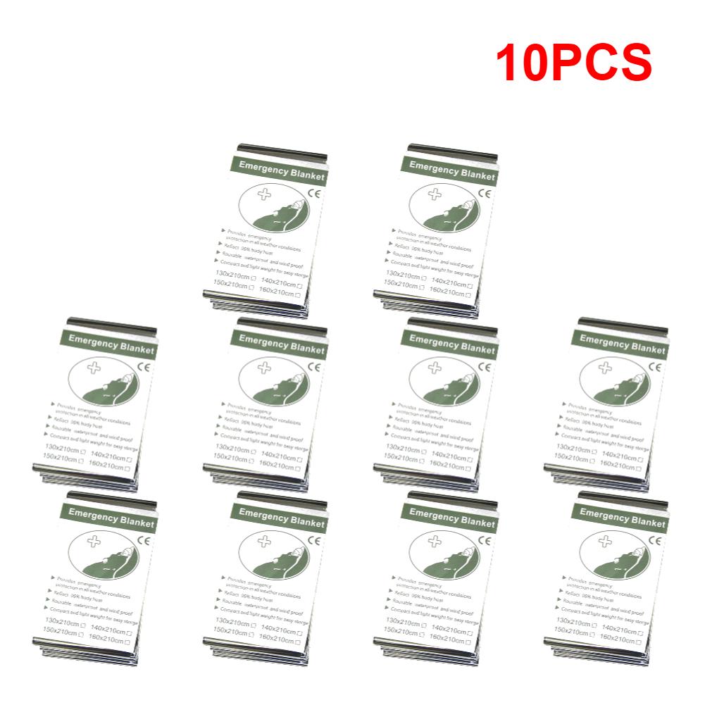 1-10Pcs Emergency Film Thermal Blanket First Aid Blanket, Silver Foil Survival Blanket, Space Blanket Survival Set for Outdoor