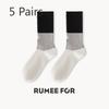 5 Pairs of Female Spring and Summer Personality Match Color Trend In The Tube Stack Socks