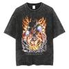 Eren Jager Attack on Titan Summer Streetwear Washed T-Shirt Anime Graphic Print TShirt Men Harajuku Cotton Oversize Vintage Tee