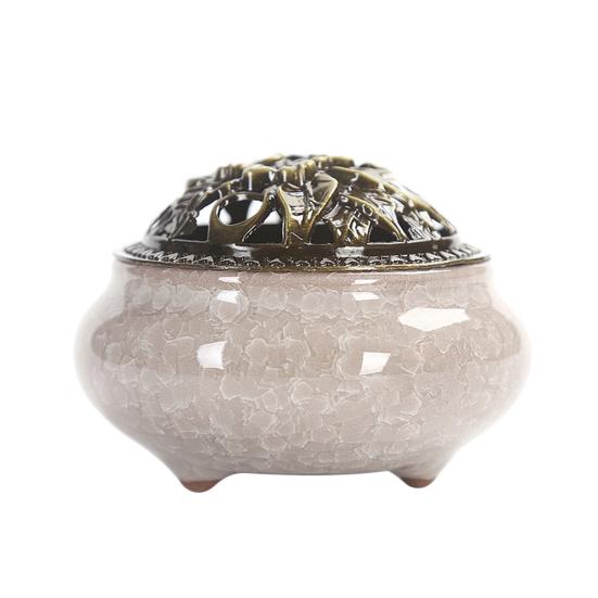 Vintage Ceramic Incense Burner Holder Meditation Buddhist Zen Censer Home Decor