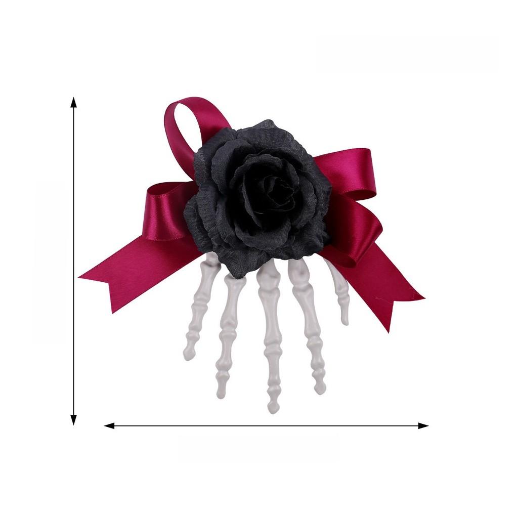 

Horror Skeletal Hand Rose Hair Accessory With Plastic Material For Halloween And Cosplay чёрный