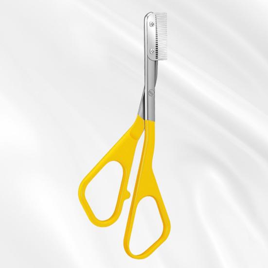 Eyebrow Trimming Scissors with Comb Stainless Steel Professional Non-Slip Precision Eyebrow Trimmer Men Women Brow Hair Removal Grooming Tool