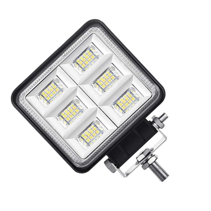 12-24V 48W 4-Inch Square White LED Work Light Pods Flood Spot Lamp 6000K Universal for Car Off Road Truck SUV Van