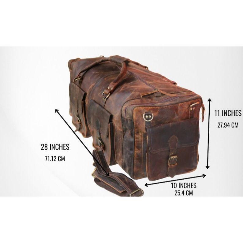 Personalized Leather Duffle Bag Travel Carry On Luggage Overnight Gym Weekender Handmade Duffel Bag Groomsmen Gift Oversized Christmas Gift