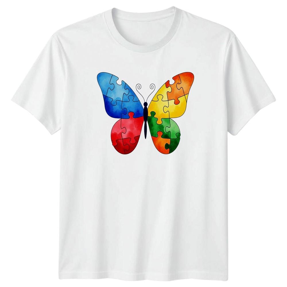 Acceptance Love Support Autism Awareness TShirt Puzzle Butterfly S