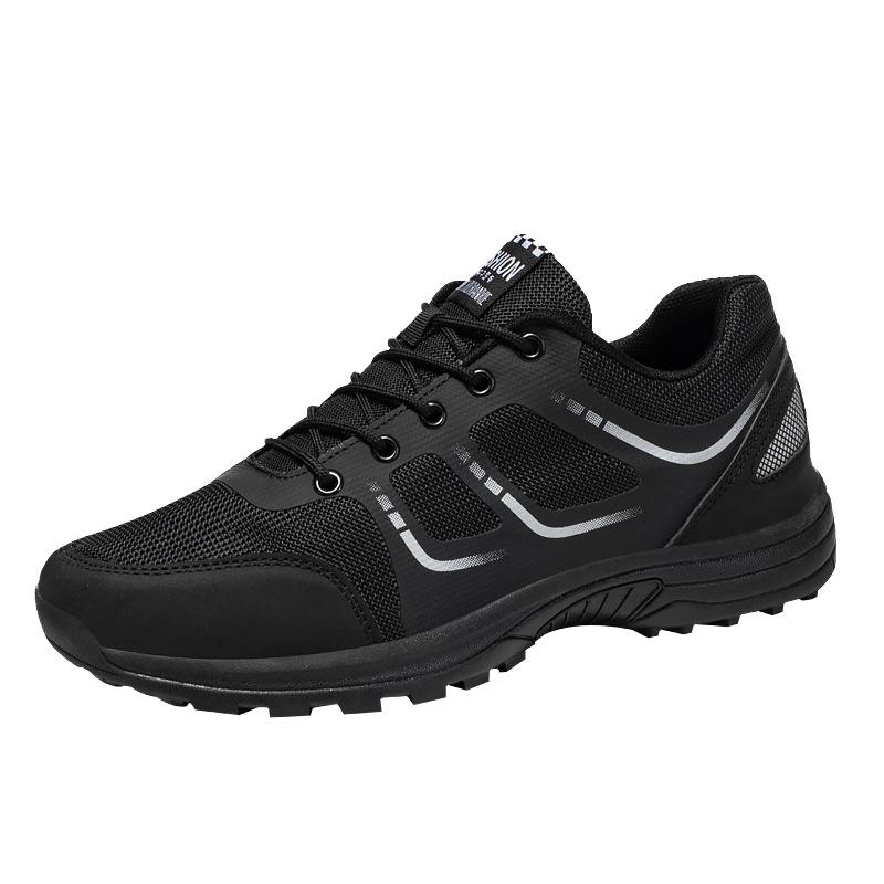 New physical training shoes men's black training shoes lightweight breathable running shoes hiking shoes rubber shoes low-top cold sticky shoes