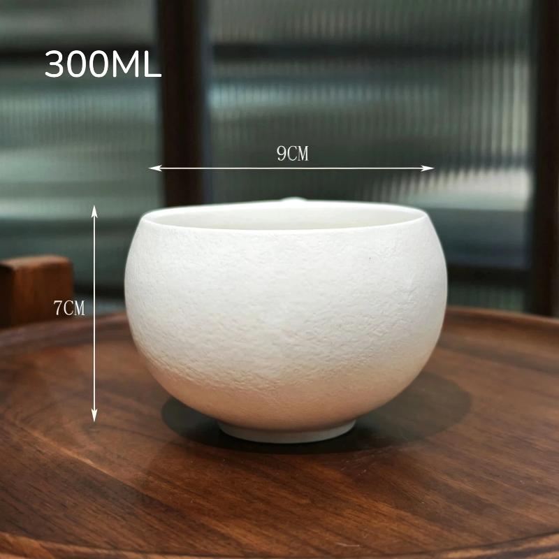 1/2Pcs Tea Cup Creative Japanese-Style Coffee Cup Set Ceramic 300Ml Coffee Mug Matte Texture With Base Coffee Shop Accessories
