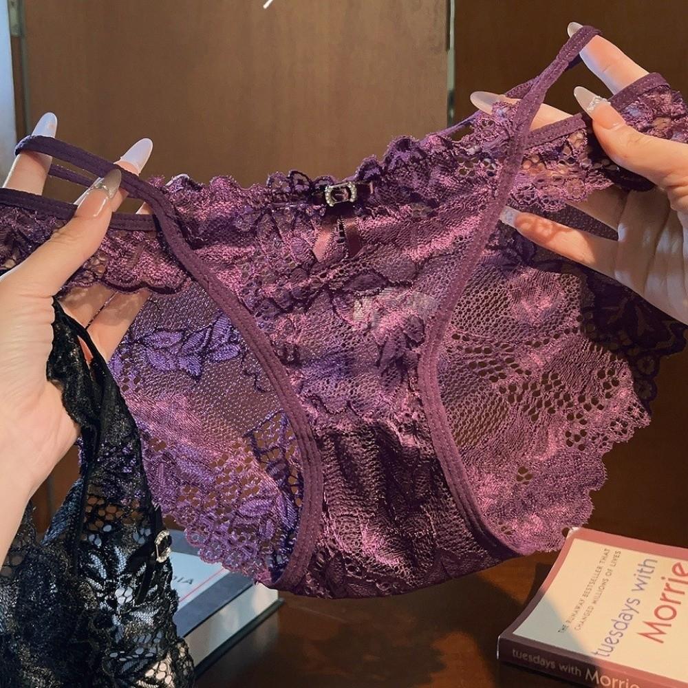 Hollow Out See-through Panties Transparent Women's Underwear Lingerie Lace Panties Gifts