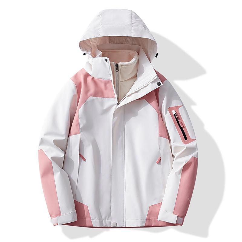Jacket Jacket Women's New Autumn and Winter Outdoor Three-in-one Detachable Windproof and Waterproof