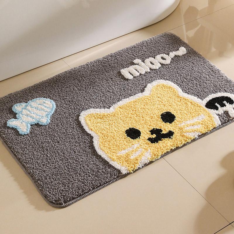 Cartoon bear rabbit cat household toilet floor mat toilet floor mat home decoration spring decoration summer decoration door mat