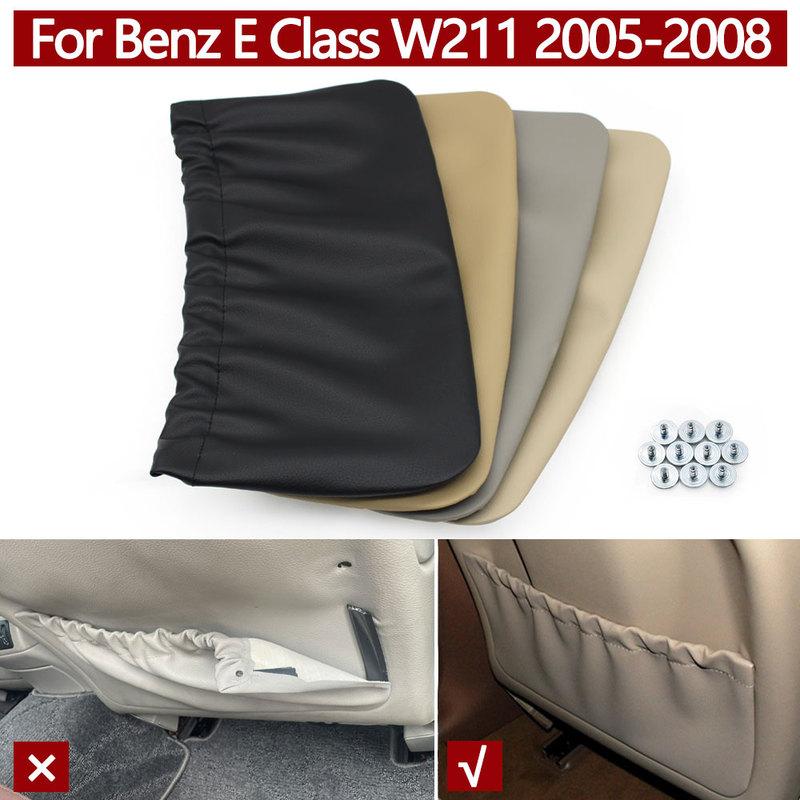 Car Left Right Leather Backrest Storage Pocket Cover Seat Bracket Trim For Mercedes Benz E Class W211 E200 E250 E300 2005-2008