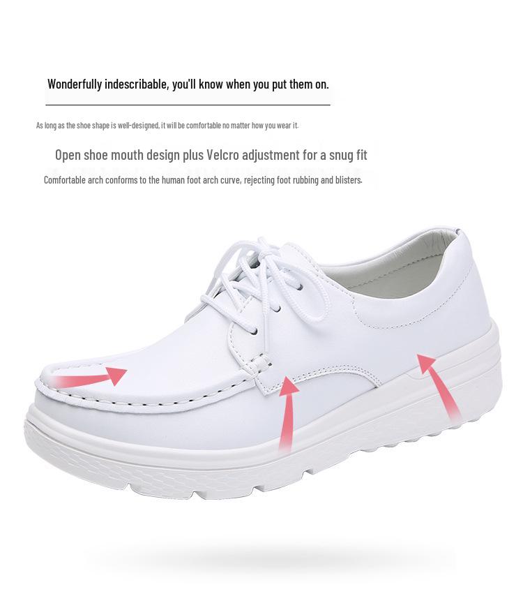 2023 Women's Soft Sole Lightweight Nurse Shoes - Comfortable, Breathable, Flat Casuals In White & Black.