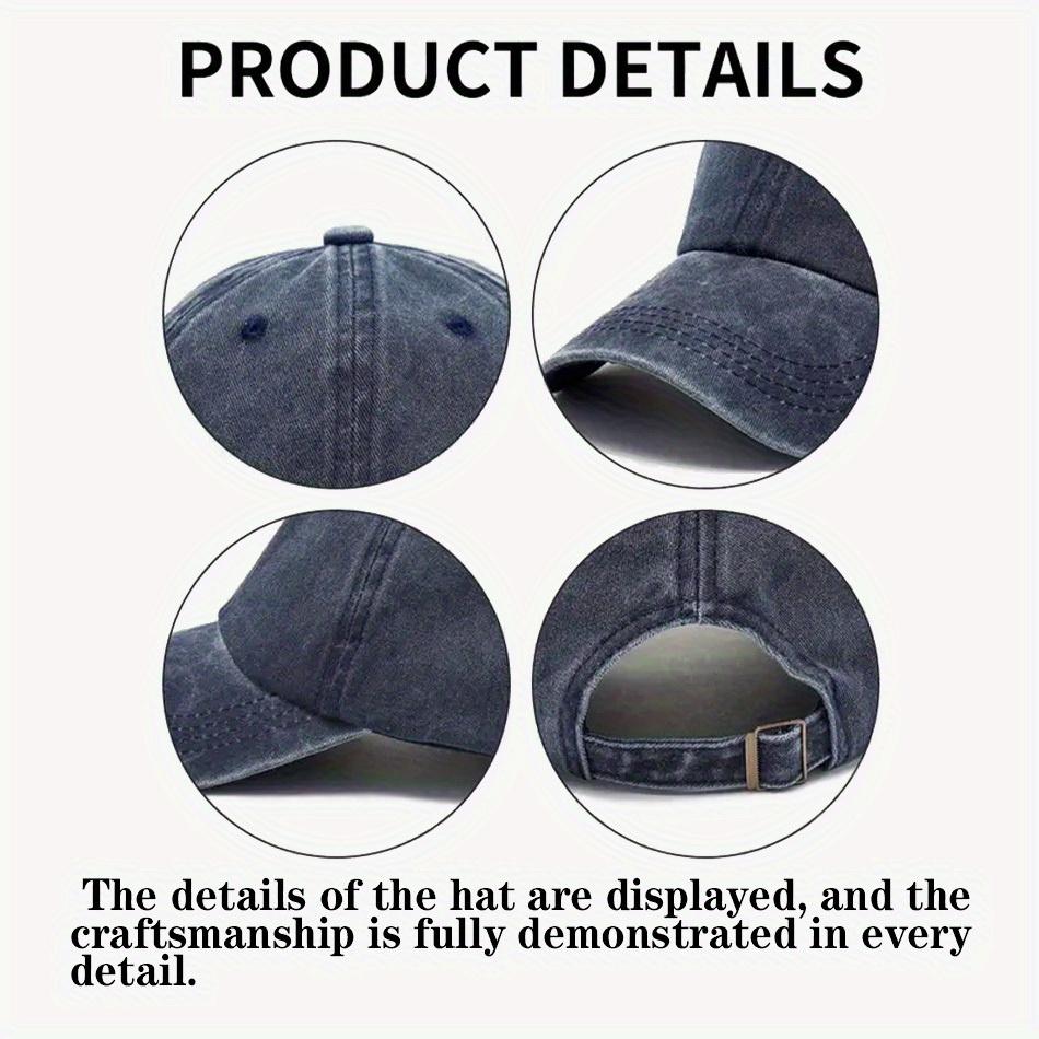Distressed Retro Baseball Cap Worn Text Slogan Street Culture Adjustable Sun Hat