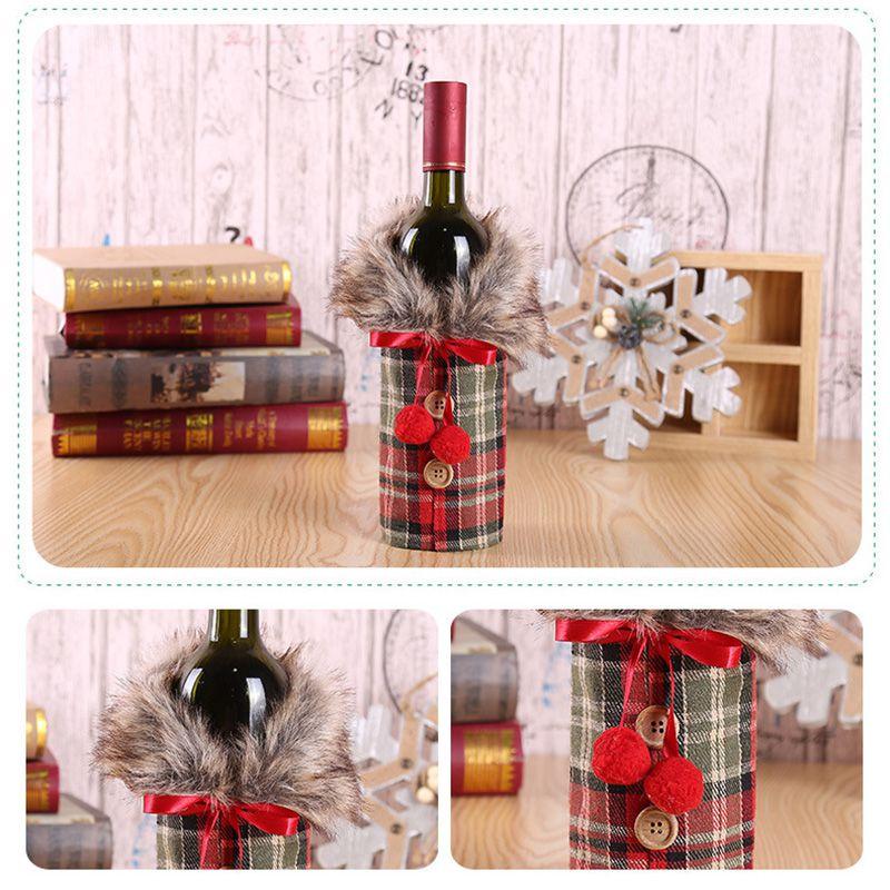 Luxurious Santa Claus Wine Bottle Cover Gift Bag For Festive Christmas Table Decor
