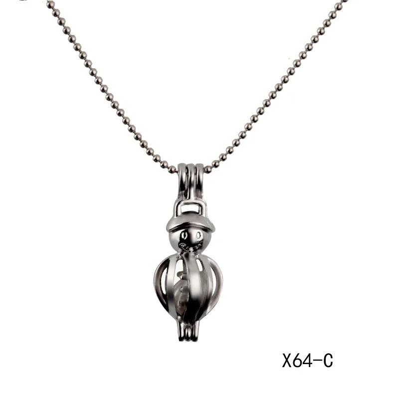 Super Christmas Gift Santa Claus Snowflake Pearl Cages Pendants for DIY Handmade Wish Love Pearl Pendant Necklace Jewelry