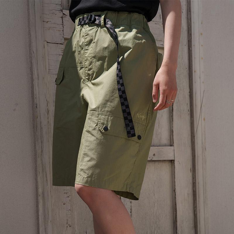 Vans Checkerboard Elastic Waist Cargo Woven Shorts Men Shorts Green VN0002NUTD8