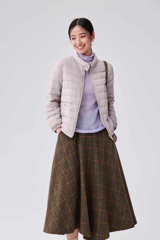 Umo Short Down Warm for Autumn and Perfect for and Outdoor Size L Women's Jacket, Stand-Up Collar, Winter, Lightweight, Water-Repellent, Windproof,