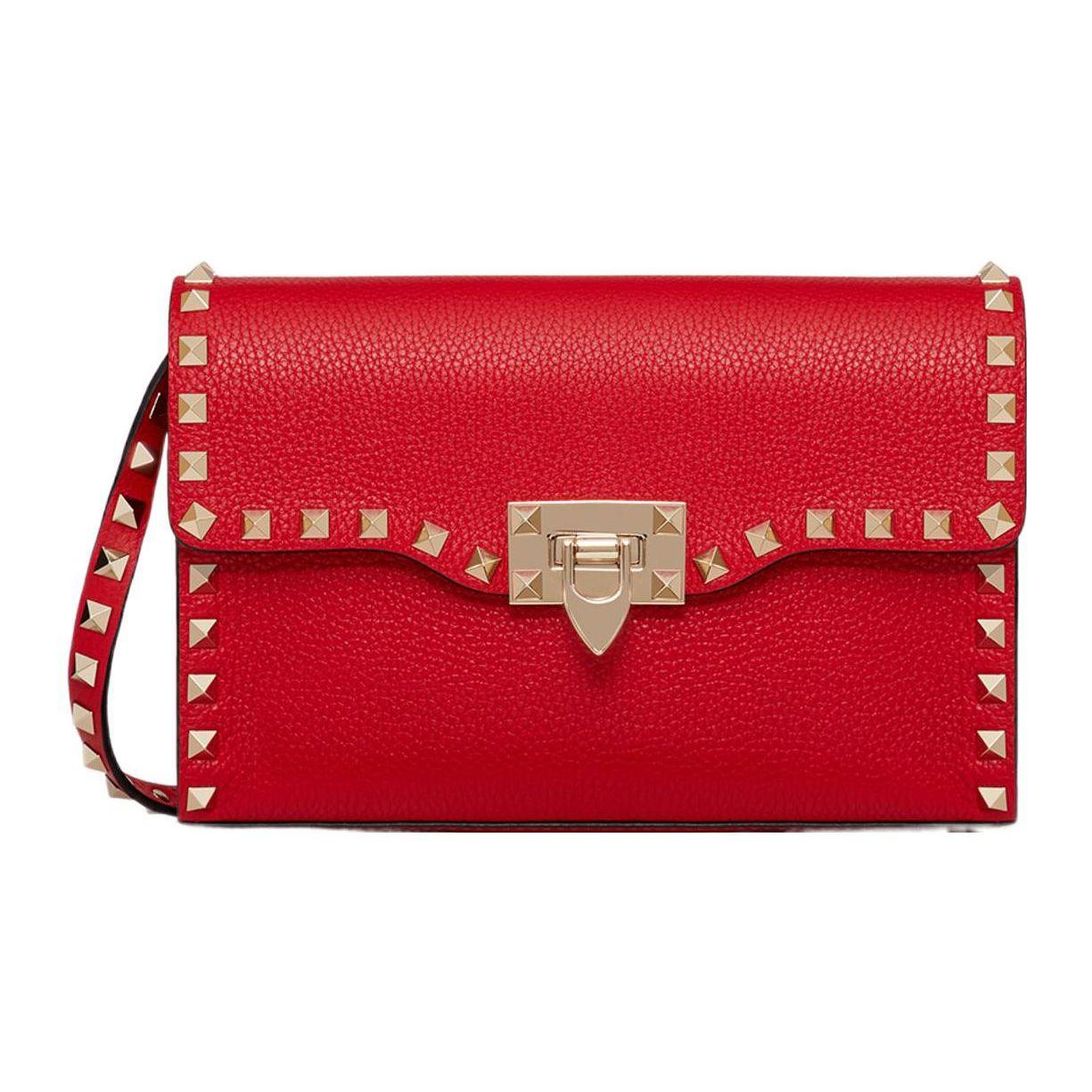

Valentino Rockstud Studded Edge Hook Closure Calfskin Messenger Bag Women Shoulder Bag Red VW2B0181VSFJU5 Basic Set (Bag+Dust Bag)
