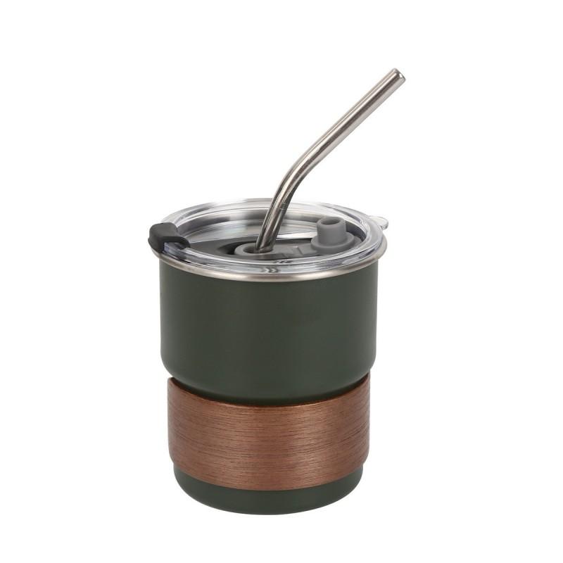 Stainless Steel Travel Coffee Mug With Lid Handle 300ml Insulated Cup Outdoor Camping Office Use
