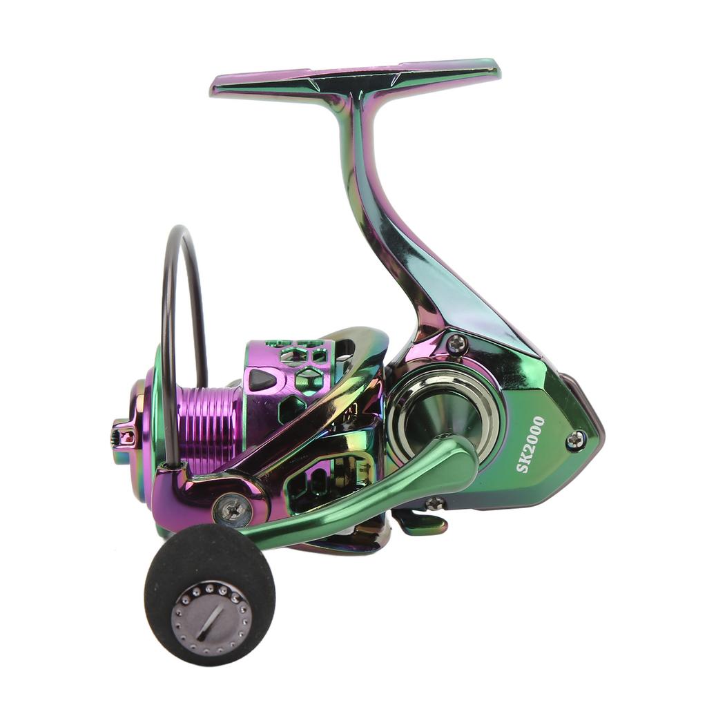 Lure Spinning Reel Metal Spinning Fishing Wheel Gapless 5.0:1 Speed Ratio Fishing Reel for Freshwater Saltwater SK2000