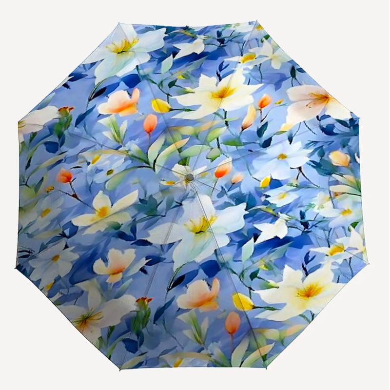 1PC Floral Pattern Umbrella-8-Rib Reinforced, Automatic Open, Lightweight & Durable, Fashion Accessory for Outdoor, J0377