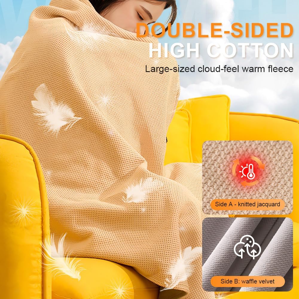 Damen Heizdecken-Schal, 60 × 31 Zoll USB-Elektrodecke, 15 Sekunden schnelles Aufheizen, drei Temperaturstufen