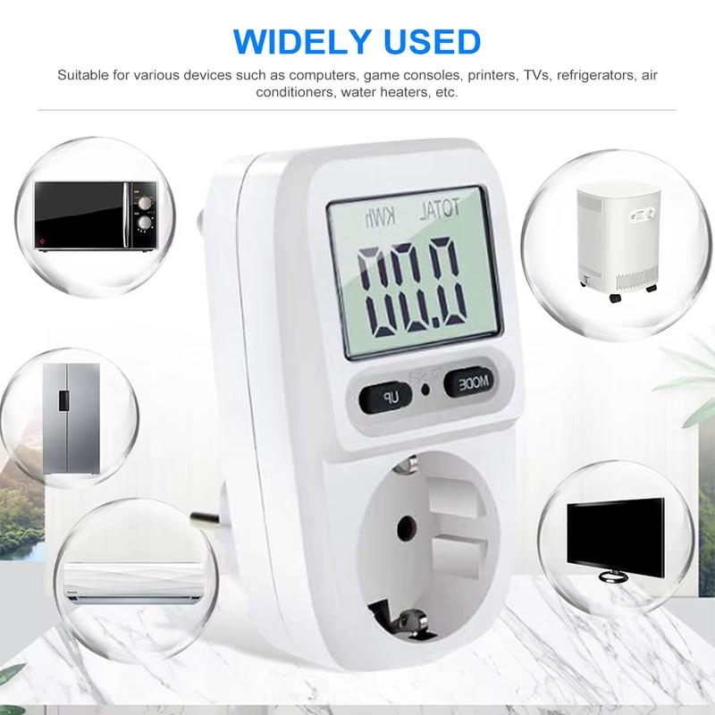 220V Electricity Power Meter Wattmeter LCD Energy Meter Socket Electric Tester FR US UK AU BR Measuring Outlet Power Analyzer