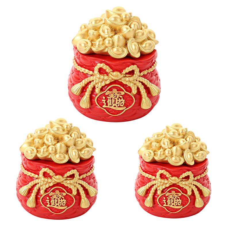 

1 шт. Автомобильный декор для дома, благоприятное новогоднее украшение, миниатюрный китайский фен-шуй, денежный слиток, сумка, денежное дерево S