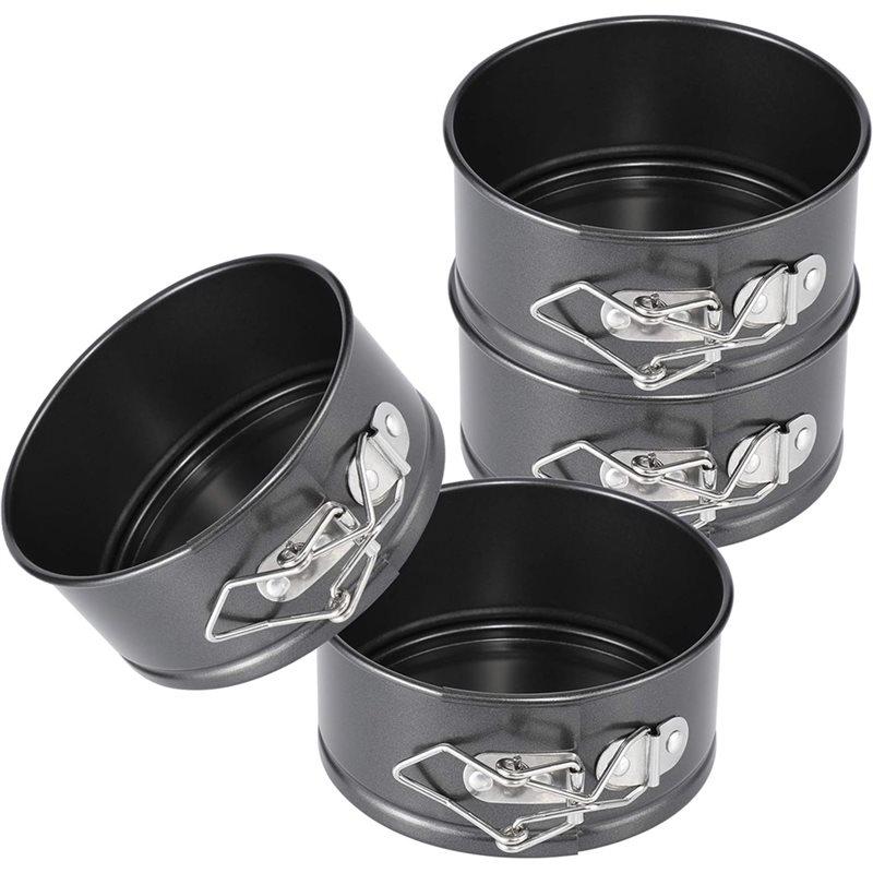 Premium-For Mini Springform Pan Set 4-Inch, 6-Piece Small Nonstick For Mini Cheesecake Pans For Baking Pizzas And Quiches Cake M