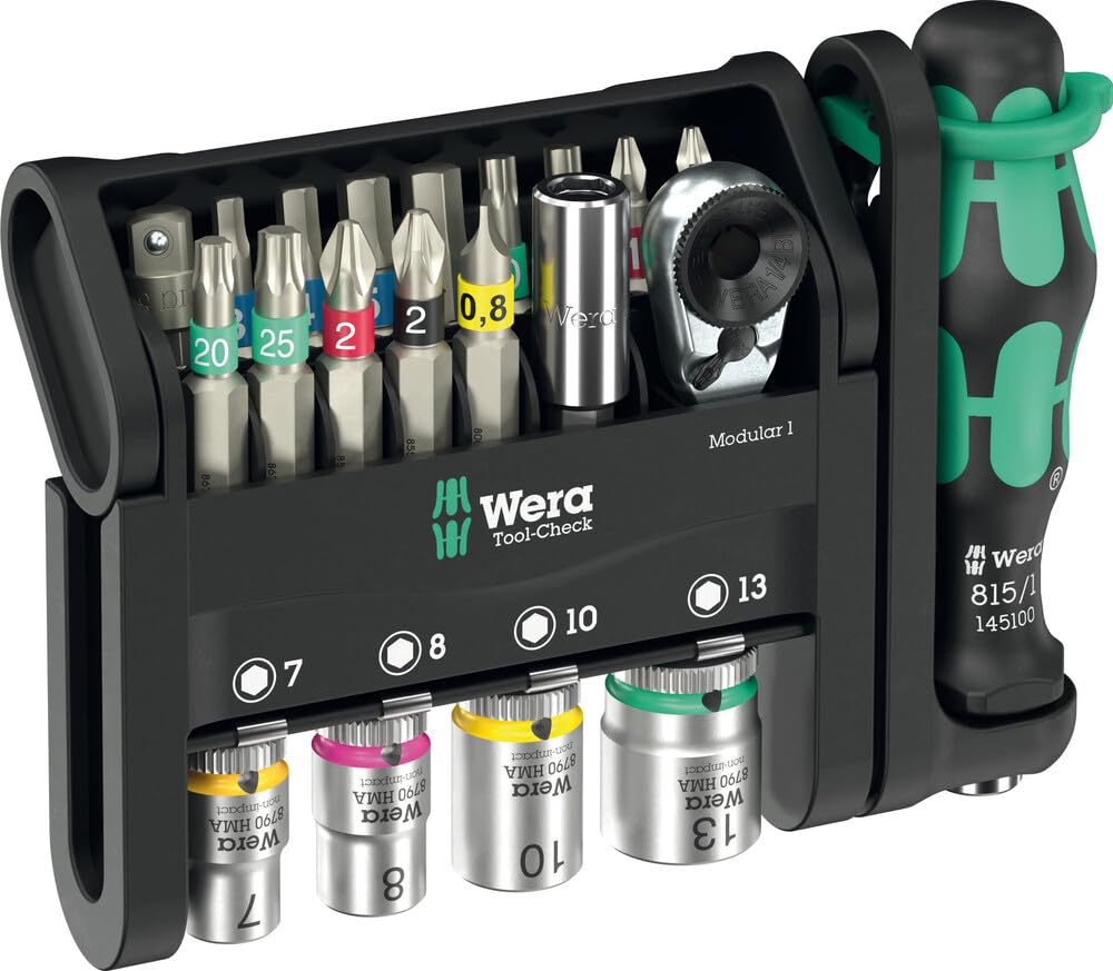 

WERA Ratchet Bit Set with Modular Storage Case 21-Piece 1/4 Tool-Check (Product Code 049000)